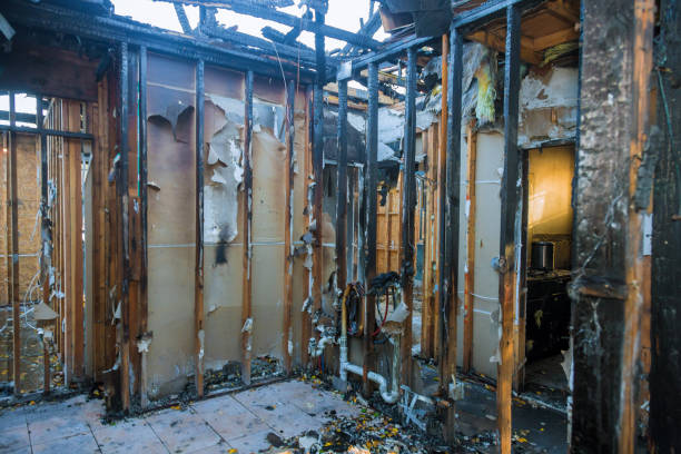 Professional Fire Damage Removal technician working in Port Washington North, NY